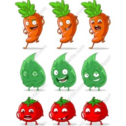 Cheerful Cartoon Vegetable Bundle