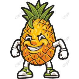 Cheerful Pineapple Character