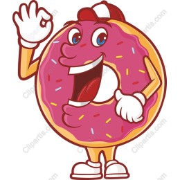Cheerful Donut Character
