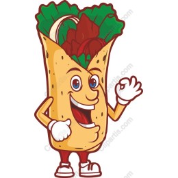Charming Cartoon Burrito