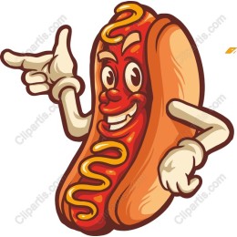Cheerful Hot Dog Character