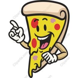 Cheerful Pizza Slice Character