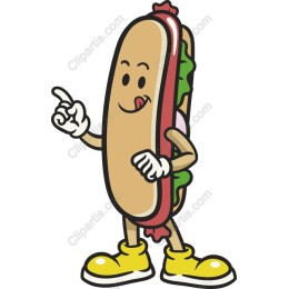 Cheerful Hot Dog Character