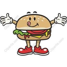 Cheerful Hamburger Character