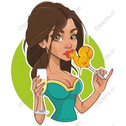 Summer Vibes - Woman with Drink and Treat