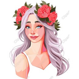 Floral Elegance: of a Woman with a Rose Crown