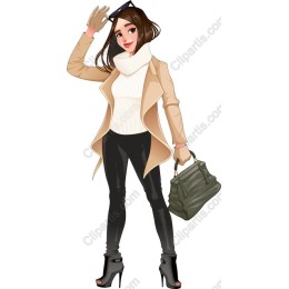 Chic of a Fashionable Young Woman