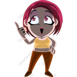 Vibrant Cartoon Character with Pink Hair