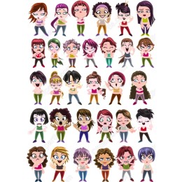 Cartoon Character Bundle - 36 Expressive Female
