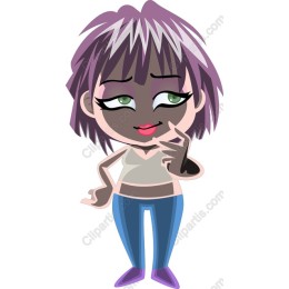 Playful Purple Highlighted Character