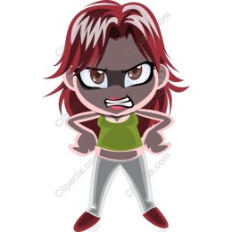 Angry Cartoon Girl