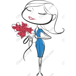 Elegant Woman with Flowers