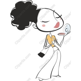 Joyful Woman Holding Shell
