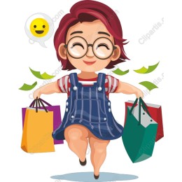 Cheerful Shopping Girl