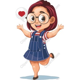 Cheerful Girl with Heart