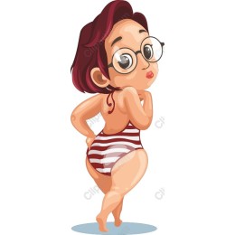 Playful Summer Swimsuit Character