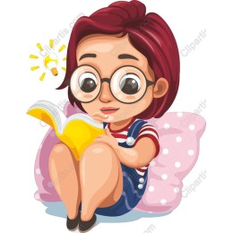 Cute Young Girl Reading
