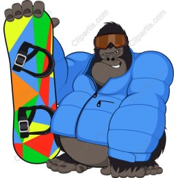 Stylish Snowboarding Gorilla