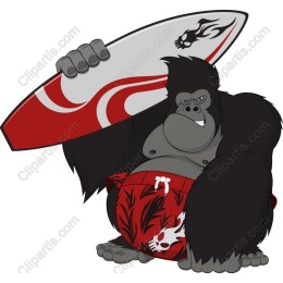 Playful Surfing Gorilla
