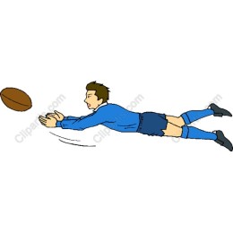 Vibrant Rugby Player Dive