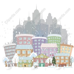 Whimsical Winter Cityscape