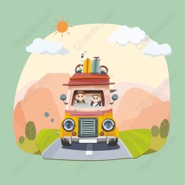 Cheerful Retro Camper Van