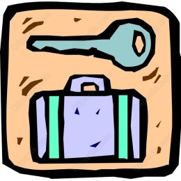 Whimsical Travel Suitcase and Key