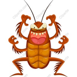 Playful Cartoon Cockroach