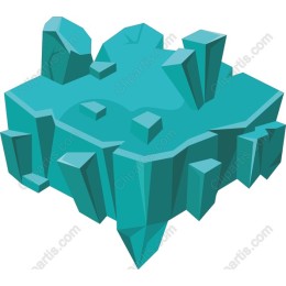 Teal Geometric Rock ion