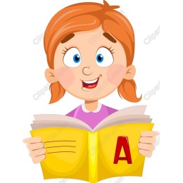 Cheerful Girl Reading