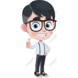 Cheerful Boy with Thumbs-Up gesture
