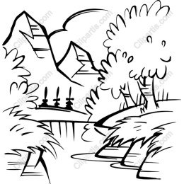 Serene Hand-Drawn Landscape