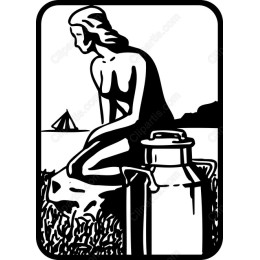 Serene Woman with Milk Can