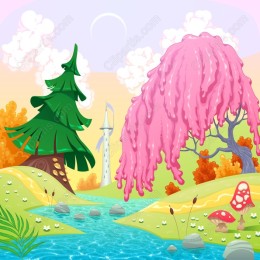 Whimsical River Landscape