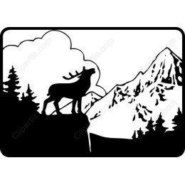 Majestic Stag in Mountain Landscape