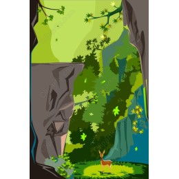Enchanting Forest Scene with Deer