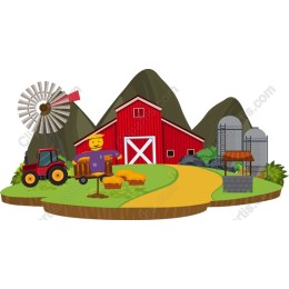 Farm-Themed: Barn, Tractor, and Scarecrow