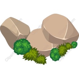  Rocks and Greenery Clipart