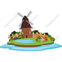 Charming Windmill Landscape