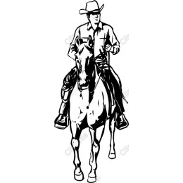 Wild West Cowboy Riding Horse
