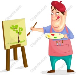 Cheerful Artist Painting