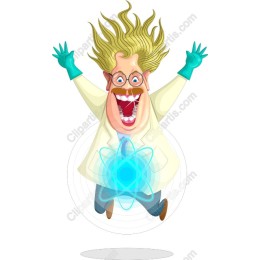 Energetic Scientist Jumping