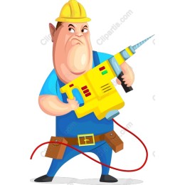 Construction Worker with Drill
