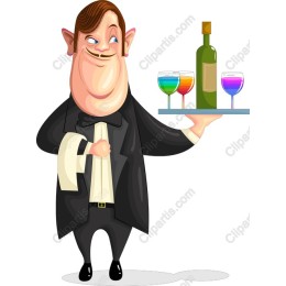 Charming Cartoon Waiter