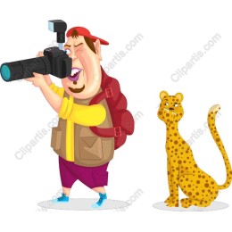 Cheerful Photographer & Curious Leopard