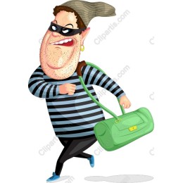 Cartoon Burglar Running Away