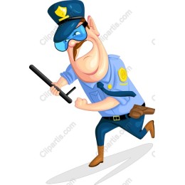 Cartoon Police Officer Action