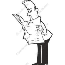 Charming Cartoon Newspaper Reader