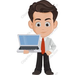 Young Man Holding Laptop