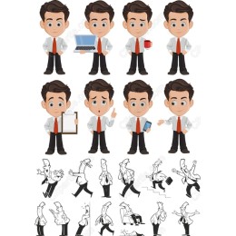 Businessman Character Clipart Bundle - Set
